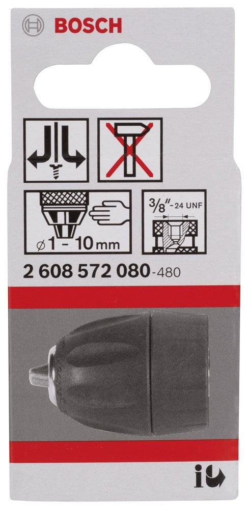 Bosch - 1-10 mm - 3/8''-24 Anahtarsız Mandren - Resim 2