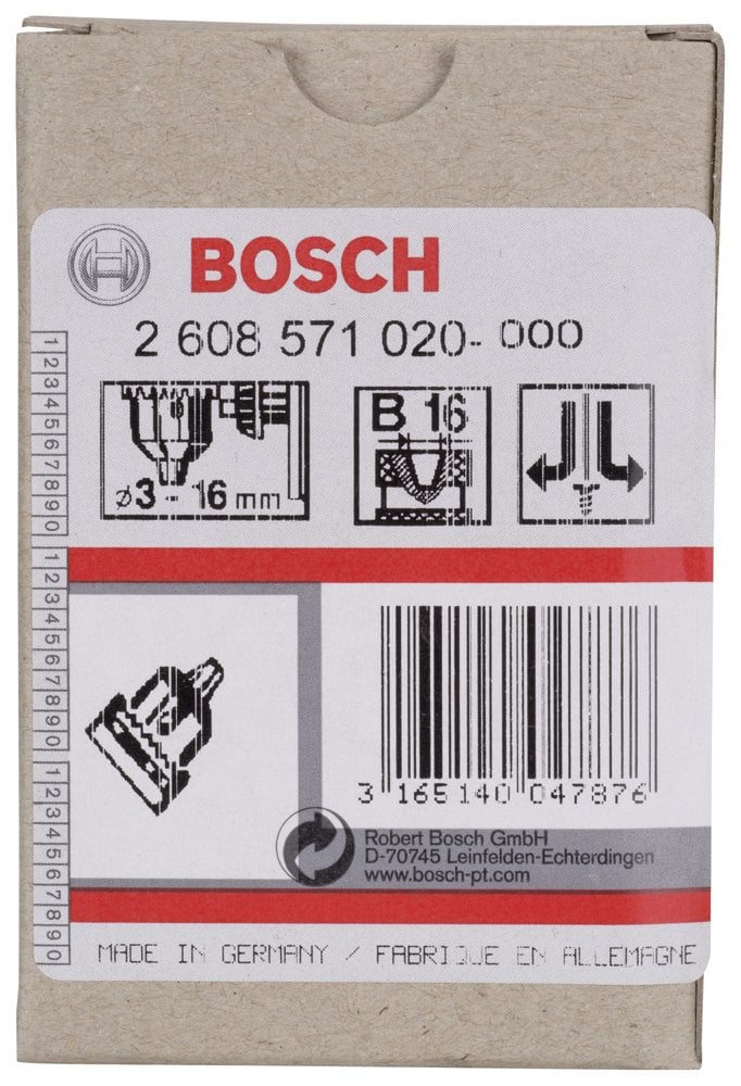 Bosch - 3-16 mm - B-16 Anahtarlı Mandren - Resim 2