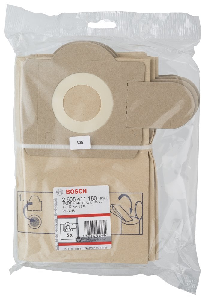 Bosch - Elektrikli Süpürgeler İçin Kağıt Filtre Torbası (PAS 11-21; PAS 12-27; PAS 12-27 F için uygun) - Resim 2