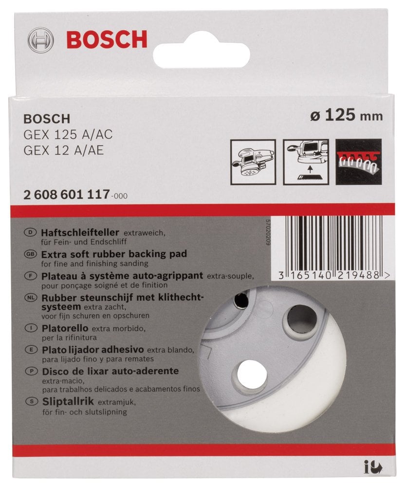 Bosch - 125 mm Zımpara Tabanı Ekstra Yumuşak (GEX) - Resim 2