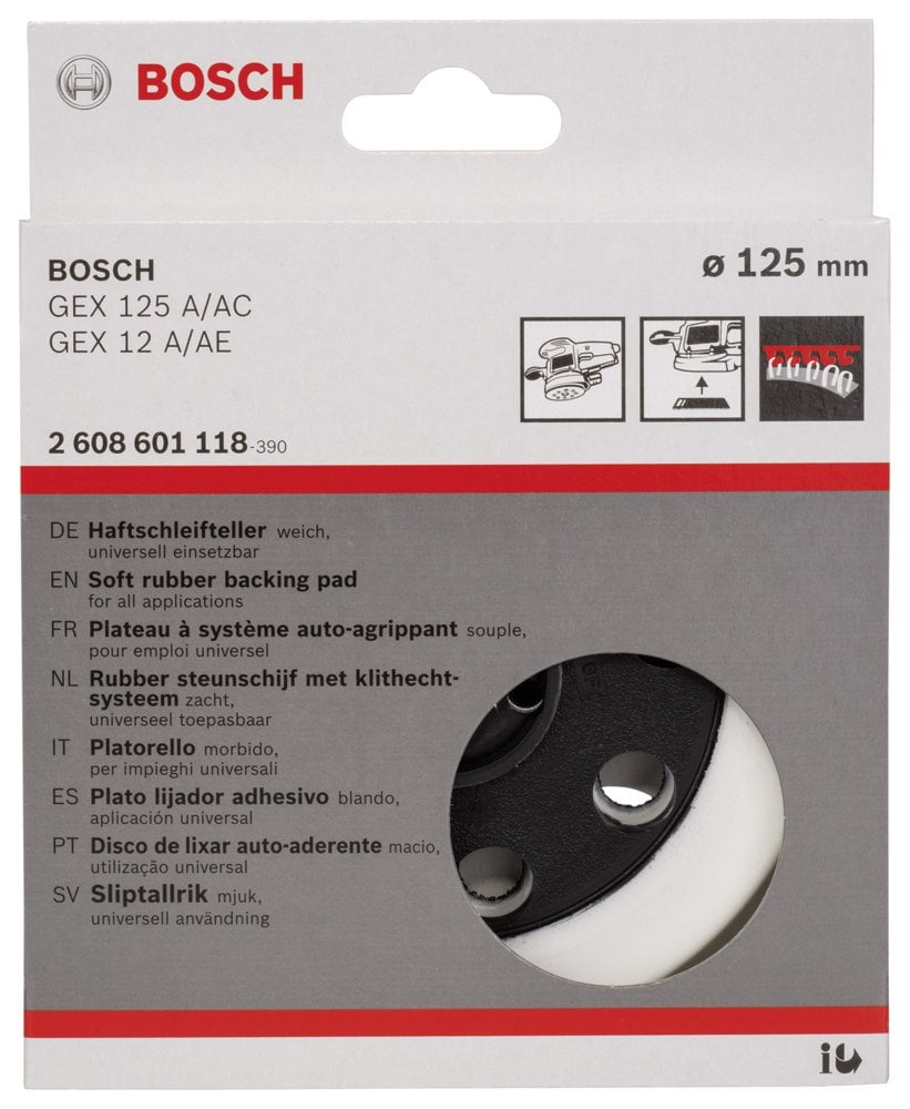 Bosch - 125 mm Zımpara Tabanı Yumuşak (GEX) - Resim 2