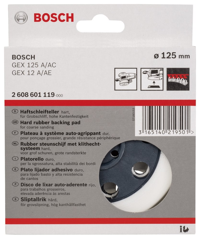 Bosch - 125 mm Zımpara Tabanı Sert (GEX) - Resim 2