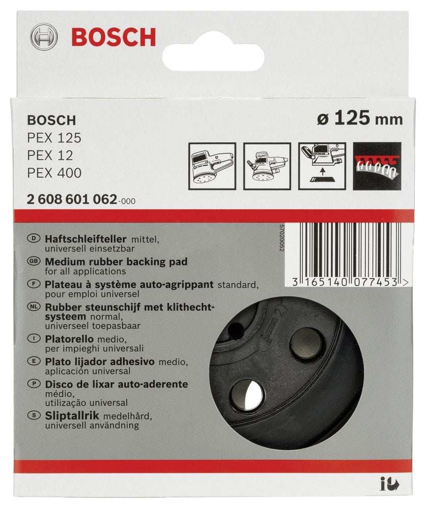 Bosch - 125 mm Zımpara Tabanı Orta Sertlikte (PEX) - Resim 2