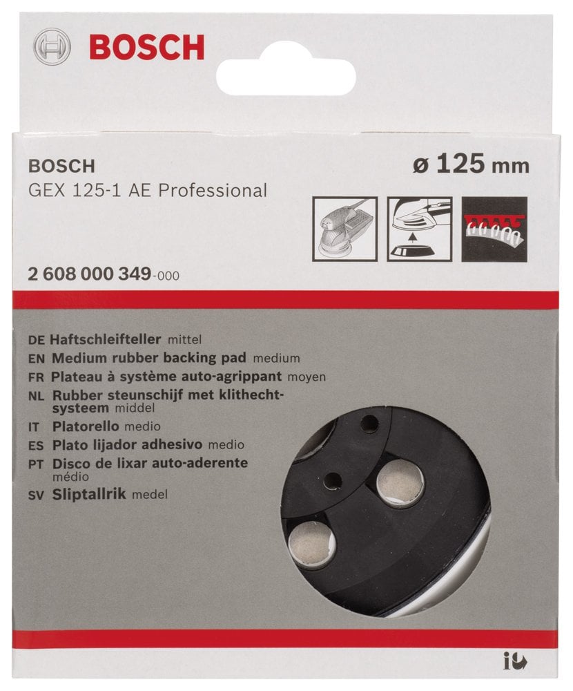 Bosch - 125 mm Zımpara Tabanı Orta Sertlikte (GEX) - Resim 2