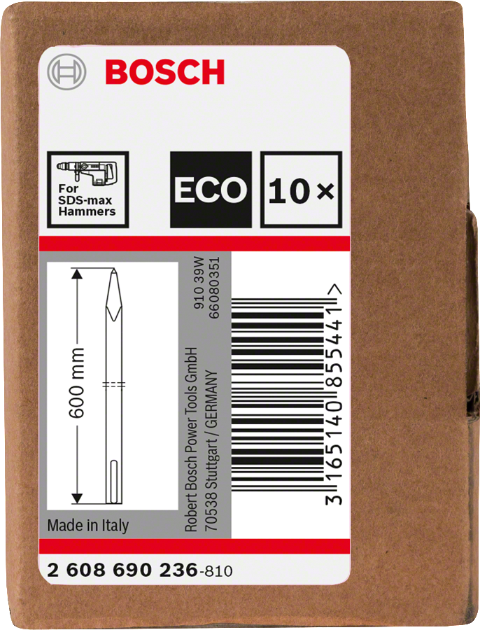 Bosch - SDS-Max Şaftlı Sivri Keski 600 mm 10'lu EKO - Resim 2