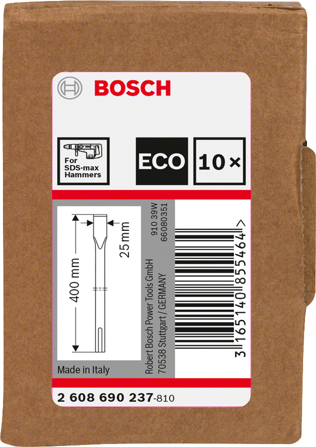 Bosch - SDS-Max Şaftlı Yassı Keski 400*25 mm 10'lu EKO - Resim 2