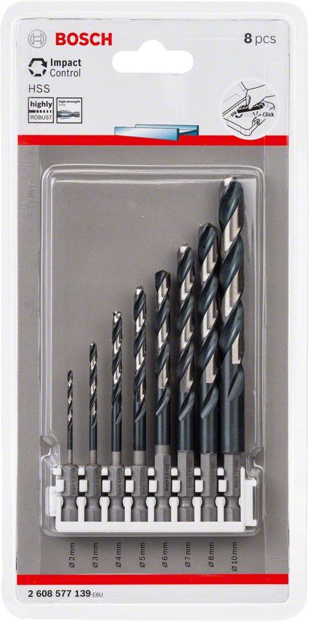 Bosch - Impact Control Serisi HSS Metal Matkap Ucu Seti 8'li - Click - Resim 2