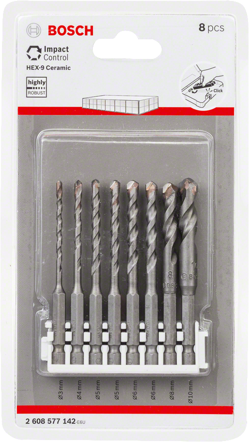 Bosch - HEX-9 Ceramic Altıgen Şaftlı Matkap Ucu 8'li Set - Click - Resim 2