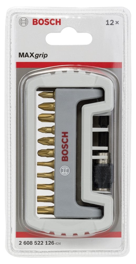 Bosch - 11 Parça MaxGrip Vidalama Ucu Seti + Hızlı Değiştirmeli Tutucu - Resim 2
