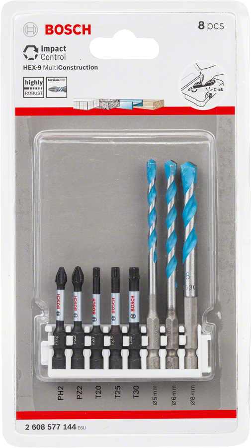 Bosch - Impact Control Serisi HEX-9 MC/Power Bit Karışık 8'li Set - Resim 2