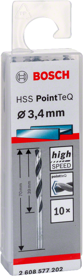 Bosch - HSS-PointeQ Metal Matkap Ucu 3,4 mm 10'lu - Resim 2