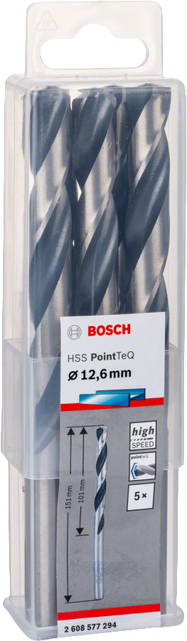 Bosch - HSS-PointeQ Metal Matkap Ucu 12,6 mm 5'li - Resim 2