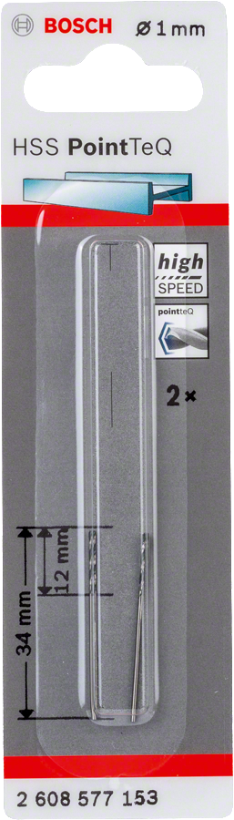 Bosch - HSS-PointeQ Metal Matkap Ucu 1,0 mm 2'li - Resim 2