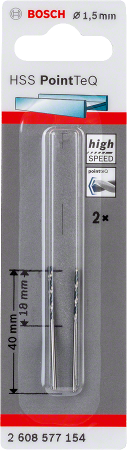 Bosch - HSS-PointeQ Metal Matkap Ucu 1,5 mm 2'li - Resim 2