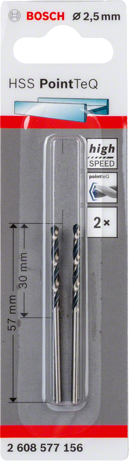 Bosch - HSS-PointeQ Metal Matkap Ucu 2,5 mm 2'li - Resim 2