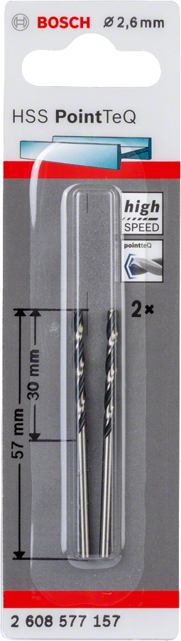 Bosch - HSS-PointeQ Metal Matkap Ucu 2,6 mm 2'li - Resim 2