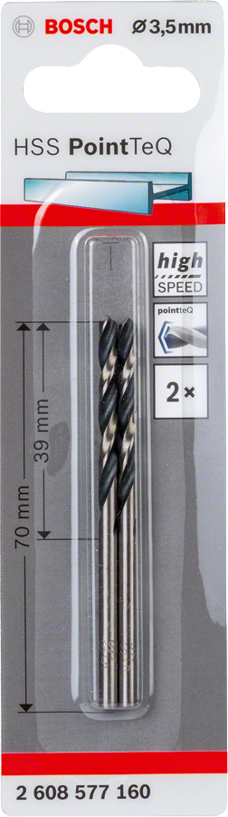Bosch - HSS-PointeQ Metal Matkap Ucu 3,5 mm 2'li - Resim 2