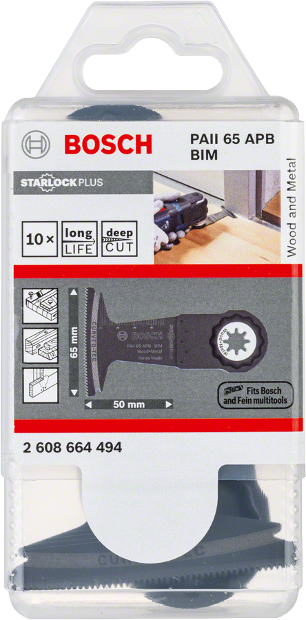 Bosch - Starlock Plus - PAII 65 APB - BIM Ahşap ve Metal İçin Daldırmalı Testere Bıçağı 10'lu - Resim 2