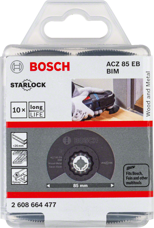 Bosch - Starlock - ACZ 85 EB - BIM Ahşap ve Metal İçin Segman Testere Bıçağı, Bombeli 10'lu - Resim 2