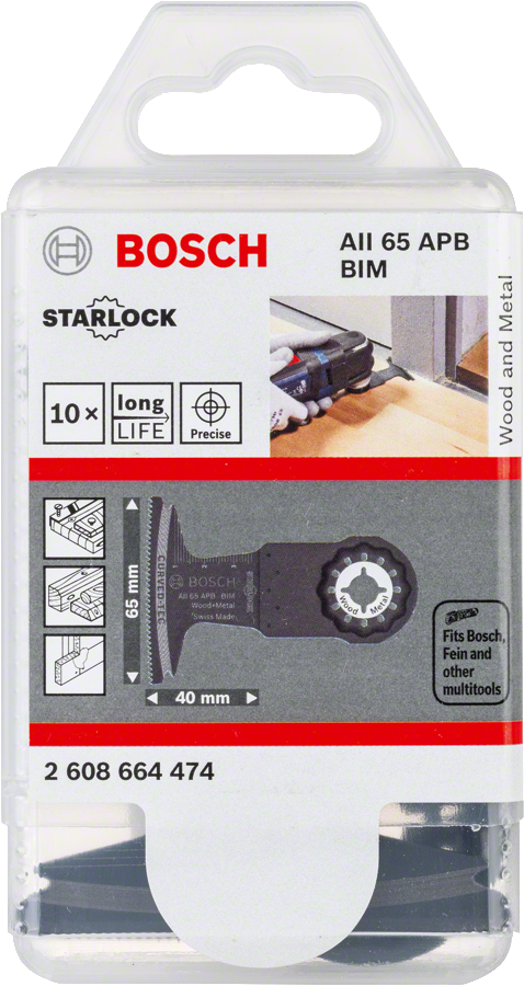 Bosch - Starlock - AII 65 APB - BIM Ahşap ve Metal İçin Daldırmalı Testere Bıçağı 10'lu - Resim 2