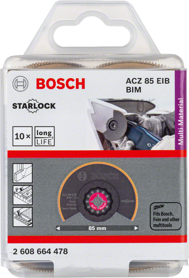 Bosch - Starlock - ACZ 85 EIB - BIM-TIN Çoklu Malzeme İçin Segman Testere Bıçağı, Bombeli 10'lu - Resim 2