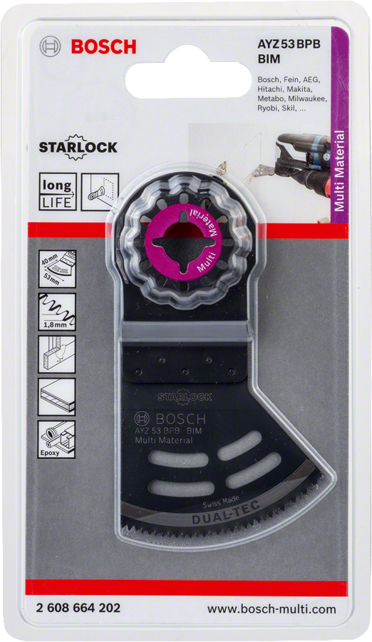 Bosch - Starlock - AYZ 53 BPB - BIM Çoklu Malzeme İçin Daldırmalı ve Yana Kesim Testere Bıçağı 1'li - Resim 2