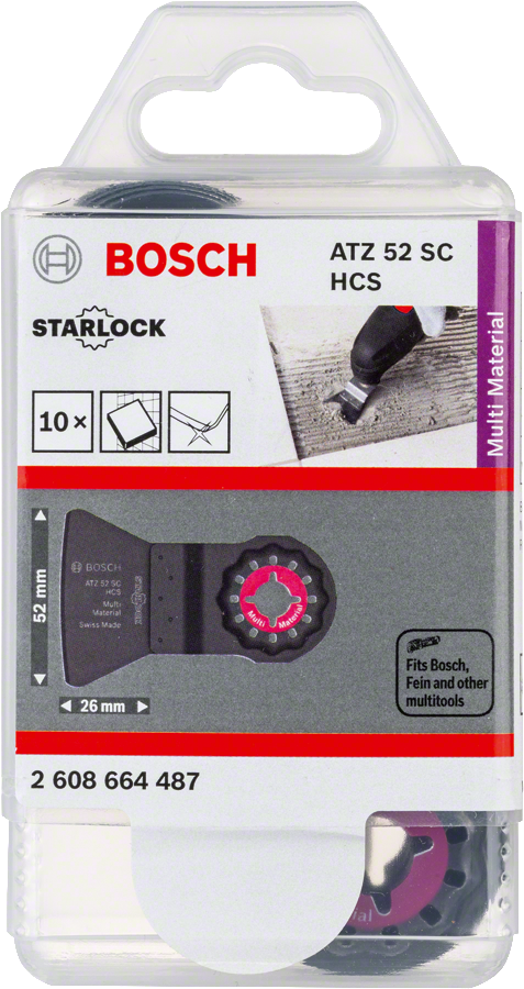 Bosch - Starlock - ATZ 52 SC - HCS Harç ve Beton Artıkları İçin Sert Raspa Bıçağı 10'lu - Resim 2