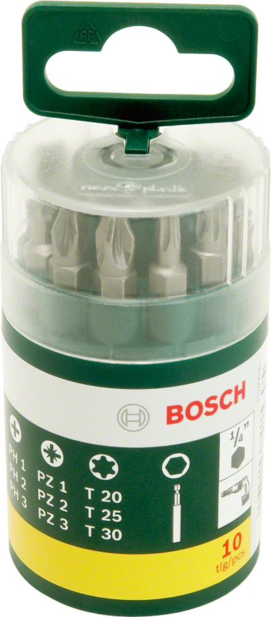 Bosch - 10 Parça Vidalama Ucu Seti (PH+PZ+T) - Resim 2