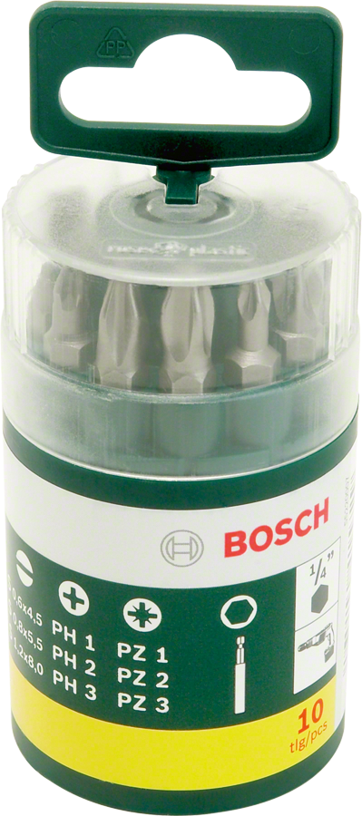 Bosch - 10 Parça Vidalama Ucu Seti (PH+PZ+S) - Resim 2