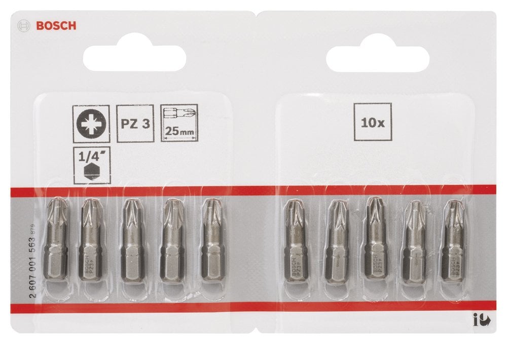 Bosch - Extra Hard Serisi Vidalama Ucu PZ 3*25 mm 10'lu - Resim 2