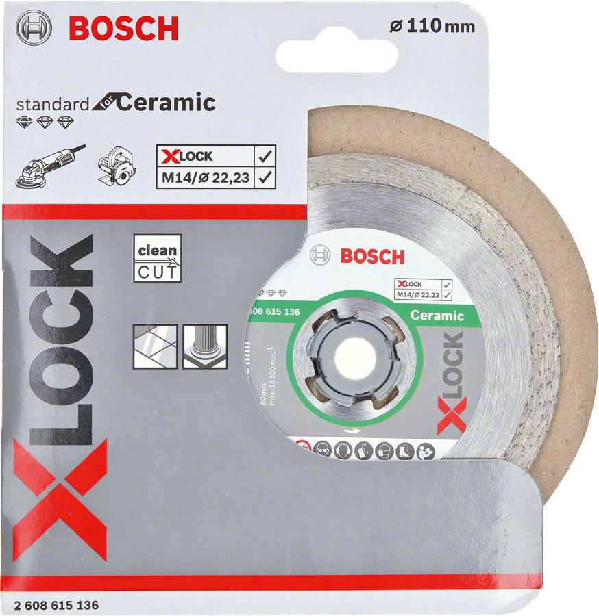 Bosch - X-LOCK - Standard Seri Seramik İçin Elmas Kesme Diski 110 mm - Resim 2