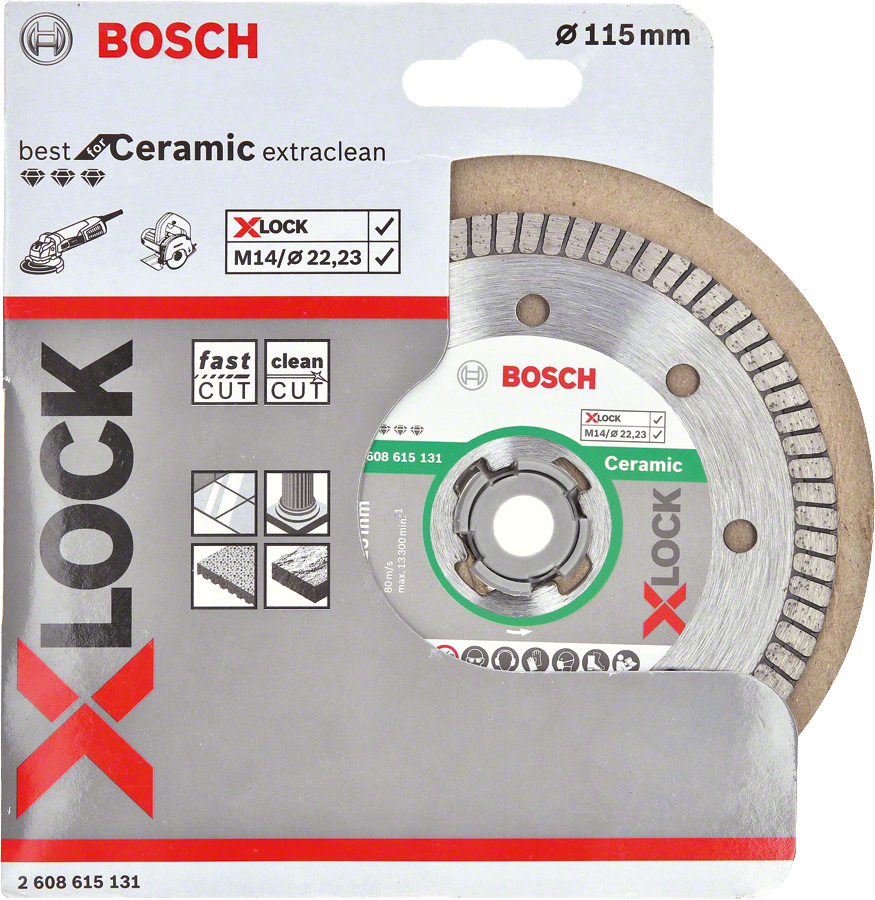 Bosch - X-LOCK - Best Serisi Seramik İçin, Extra Temiz Kesim Turbo Segman  Elmas Kesme Diski 115 mm - Resim 2