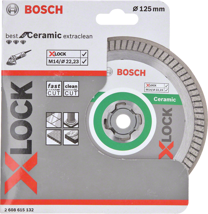 Bosch - X-LOCK - Best Serisi Seramik İçin, Extra Temiz Kesim Turbo Segman  Elmas Kesme Diski 125 mm - Resim 2