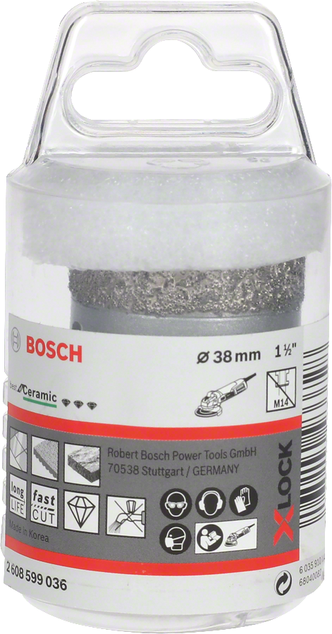 Bosch - X-LOCK - Best Serisi, Taşlama İçin Seramik Kuru Elmas Delici 38*35 mm - Resim 2