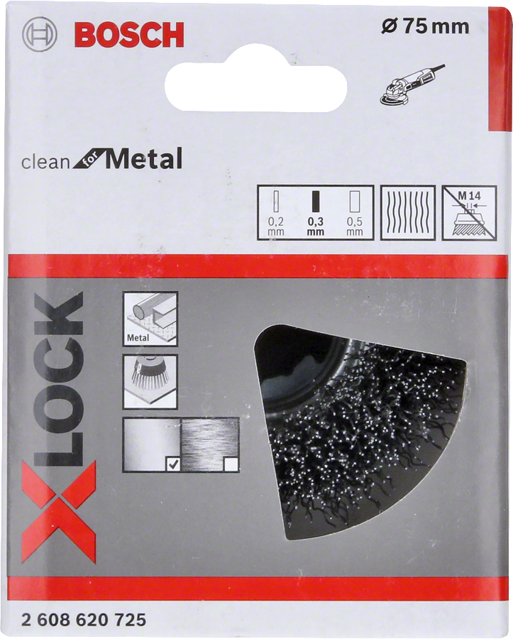 Bosch - X-LOCK - Clean Serisi Metal İçin Saçaklı Tel Fırça 75*0,3 mm - Resim 2