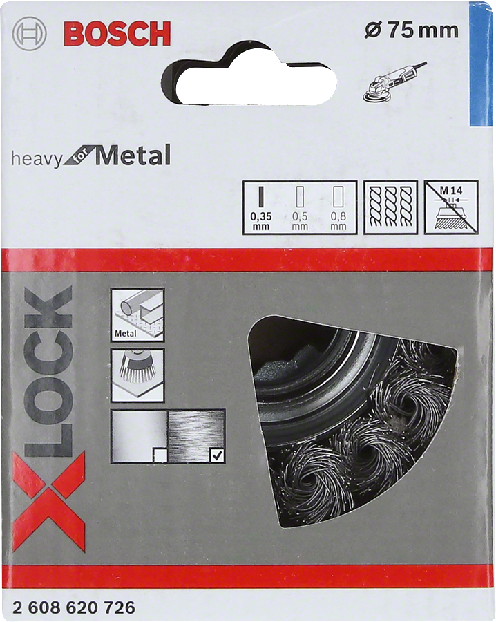 Bosch - X-LOCK - Heavy Serisi Metal İçin Burgulu Tel Fırça 75*0,35 mm - Resim 2