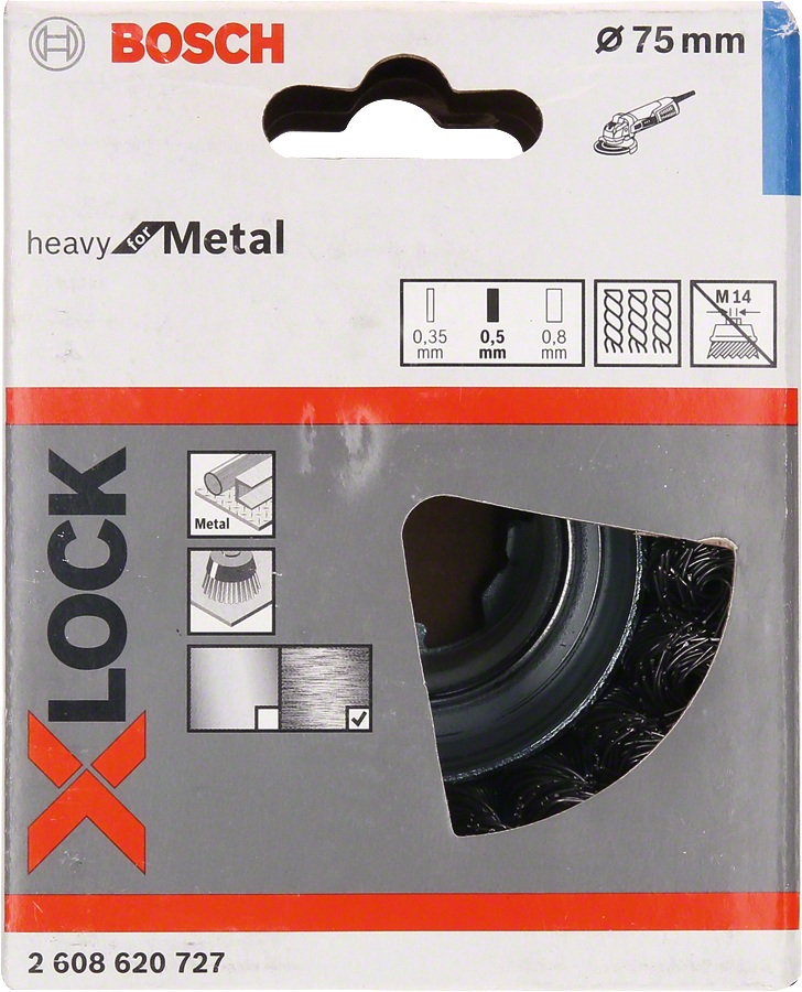 Bosch - X-LOCK - Heavy Serisi Metal İçin Burgulu Tel Fırça 75*0,5 mm - Resim 2