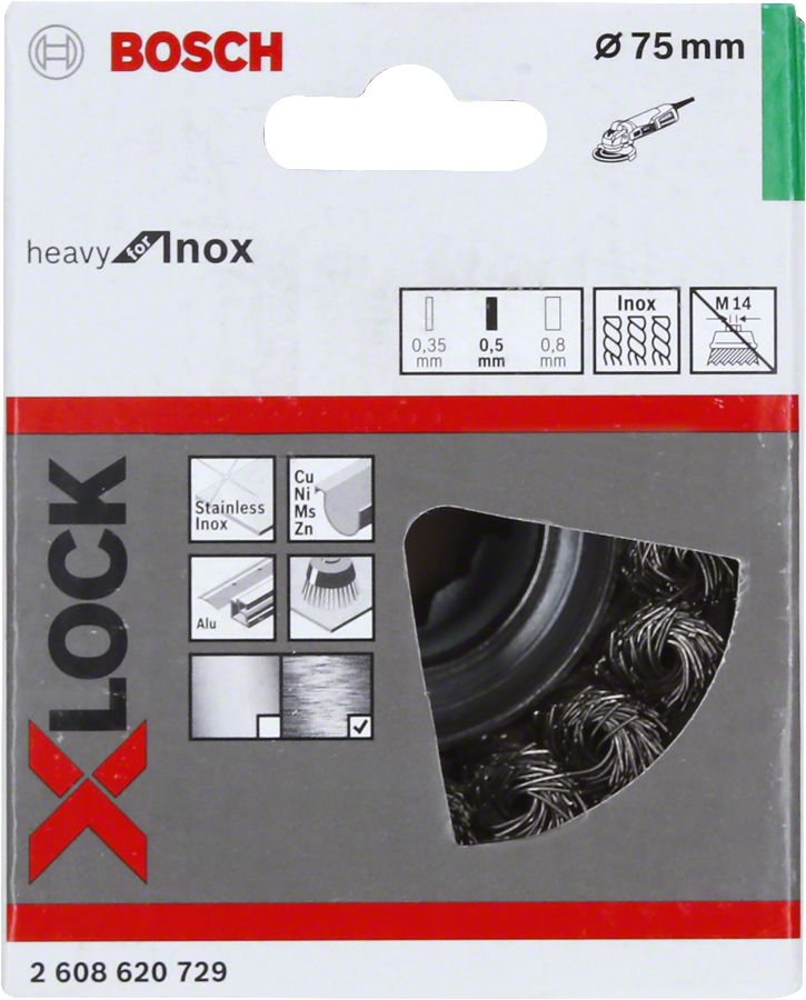 Bosch - X-LOCK - Heavy Serisi Inox İçin Burgulu Tel Fırça 75*0,5 mm - Resim 2