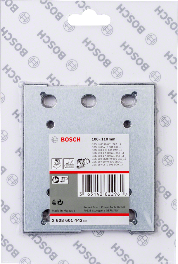 Bosch - Keçeli Zımpara Tabanı (110x100 mm) - Resim 2
