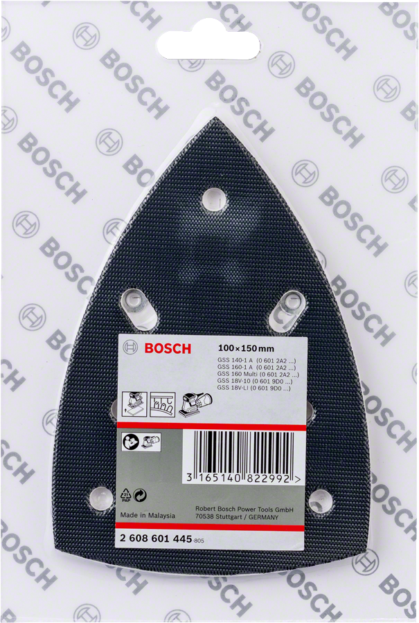 Bosch - Pıtrak Tutturmalı Delta Zımpara Tabanı (100x150 mm) - Resim 2