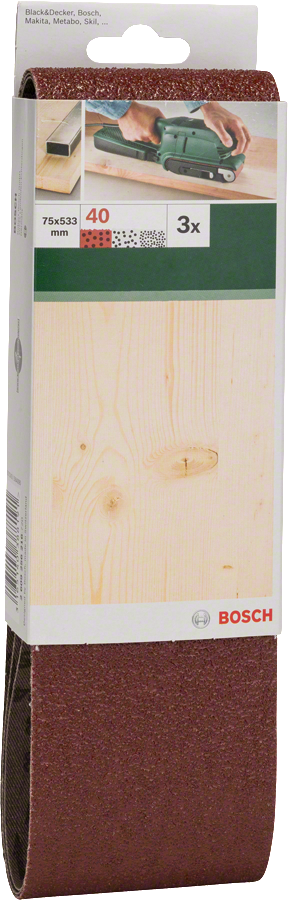 Bosch - Tank Zımpara Kağıdı 3'lü, 75 x 533 mm 40 Kum - Resim 2
