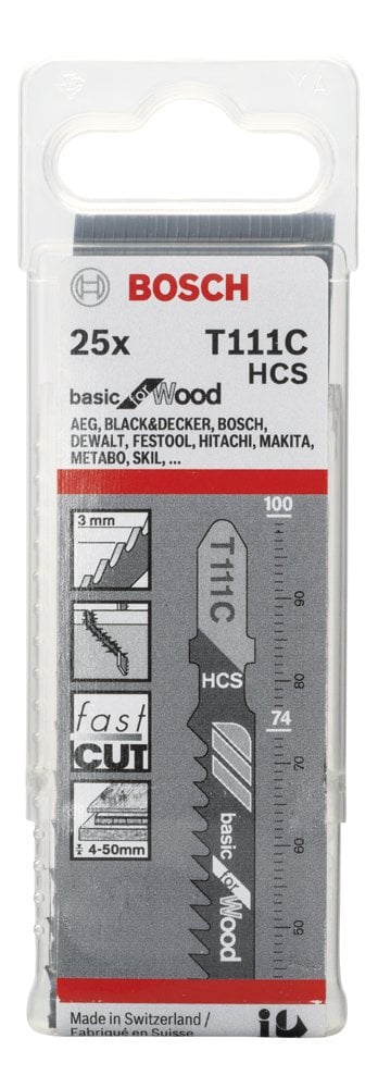 Bosch - Ekonomik Seri Ahşap İçin T 111 C Dekupaj Testeresi Bıçağı - 25'Li Paket - Resim 2