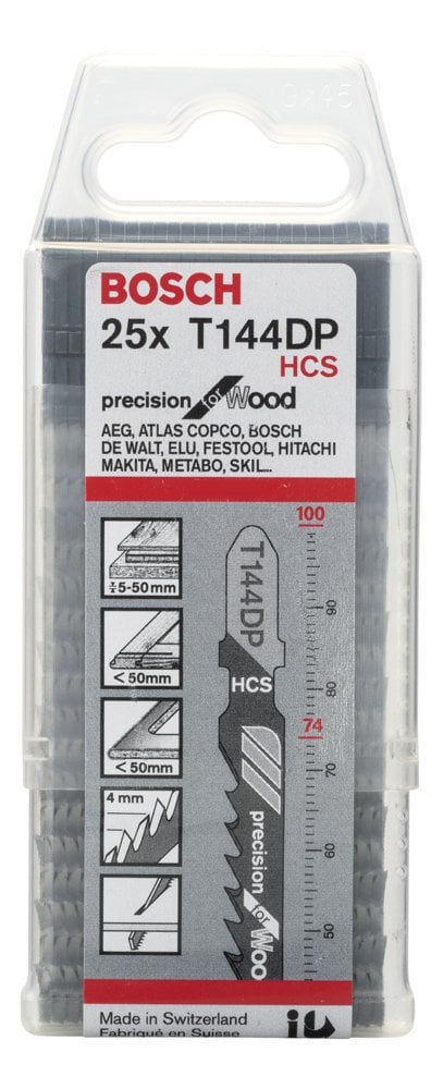 Bosch - Hassas Kesim Serisi Ahşap İçin T 144 DP Dekupaj Testeresi Bıçağı - 25'Li Paket - Resim 2