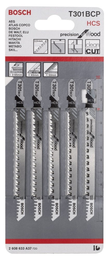 Bosch - Hassas Kesim Serisi Ahşap İçin T 301 BCP Dekupaj Testeresi Bıçağı - 5'Li Paket - Resim 2