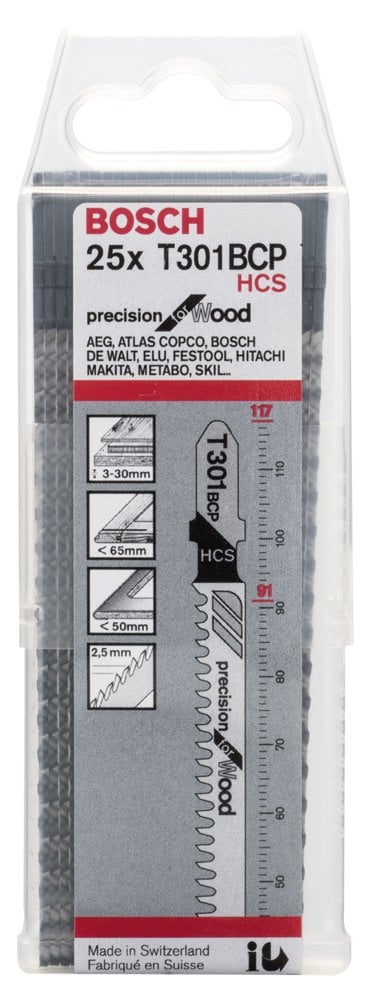 Bosch - Hassas Kesim Serisi Ahşap İçin T 301 BCP Dekupaj Testeresi Bıçağı - 25'Li Paket - Resim 2