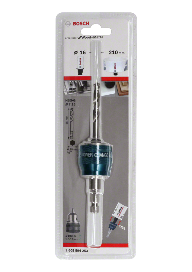 Bosch - Power Change Plus Adaptör, Yeni Progressor Serisi için HSS-G 85 mm Merkezleme Ucu ve Ø 8.7 mm Şaft Girişli - Resim 2
