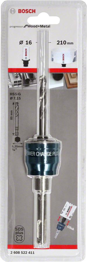 Bosch - Power Change Plus Adaptör, Yeni Progressor Serisi için HSS-G 85 mm Merkezleme Ucu ve SDS Plus Şaft Girişli - Resim 2
