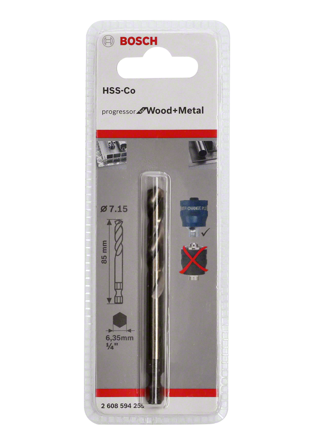 Bosch - Power Change Plus Yeni Progressor Serisi Delik Açma Testereleri için HSS-Co Merkezleme Ucu 85 mm - Resim 2