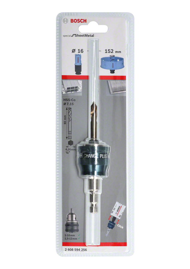 Bosch - Power Change Plus Adaptör, Special Serisi Metal ve Inox için HSS-Co 65mm Merkezleme Ucu ve Ø 8.7 mm Şaft Girişli - Resim 2