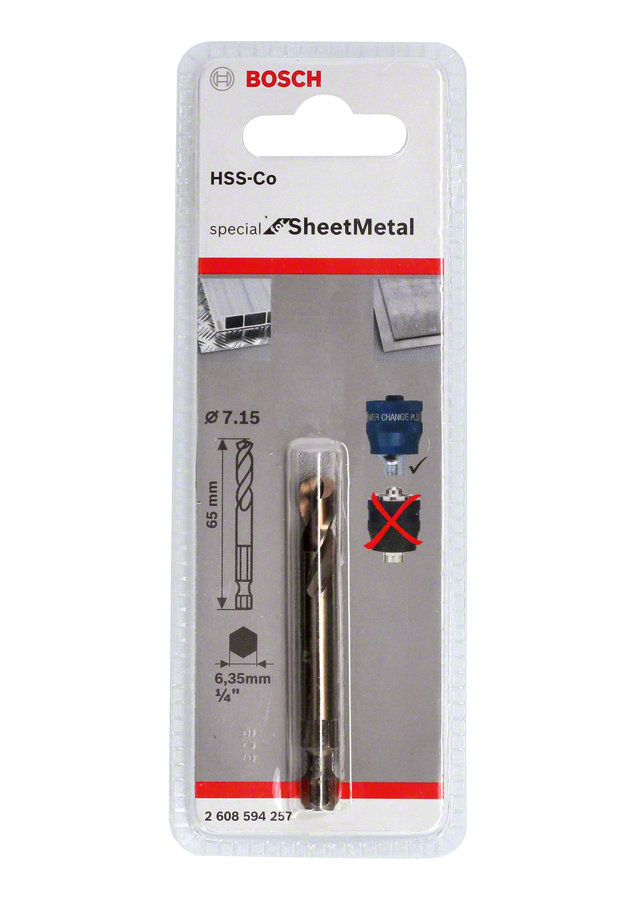 Bosch - Power Change Plus Special Serisi Metal Ve Inox Delik Açma Testereleri için Merkezleme Ucu HSS-Co 65 mm - Resim 2